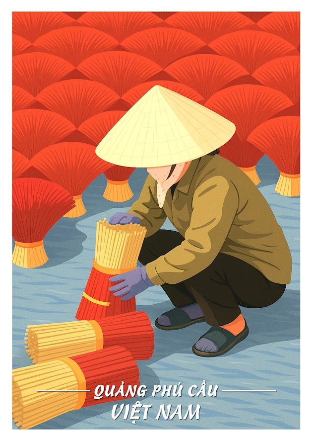 Vietnam Memories - Quang Phu Cau Postcard